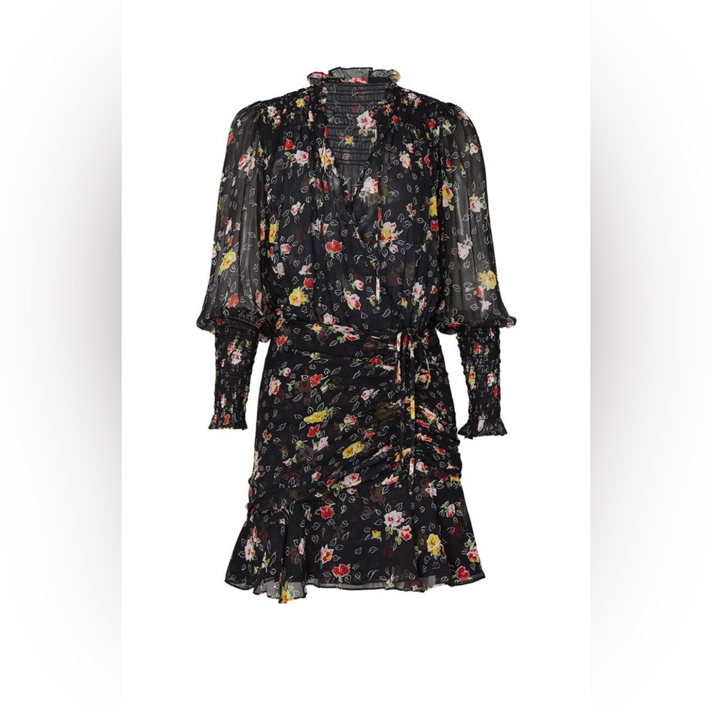 Veronica Beard Armenia Dress – Black Ruched Bodycon – Size 10